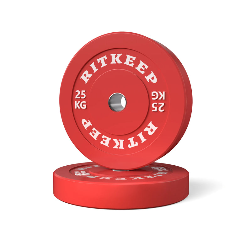 50mm Olympische Low-Bounce-Hantelscheiben mit farbigem Gummistoßfänger