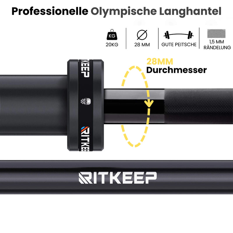 RitKeep 7ft Olympische Langhantelstange für Powerlifting