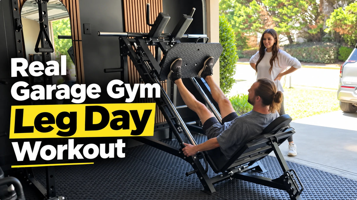 Echtes Garage-Gym-Beintraining