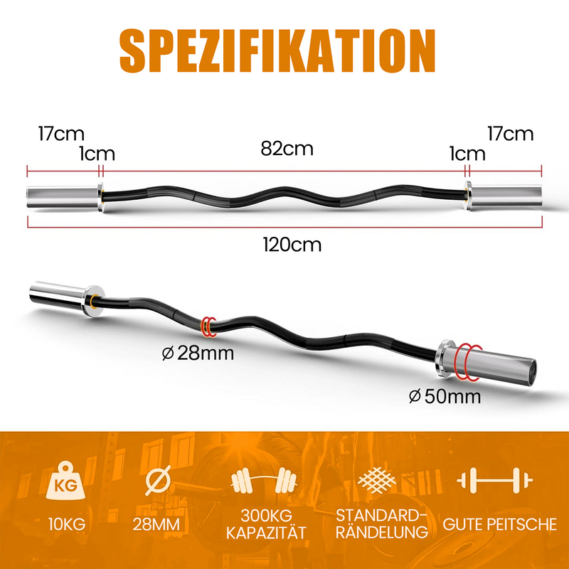 RitKeep 1,2M Olympische EZ-Curl-Stange