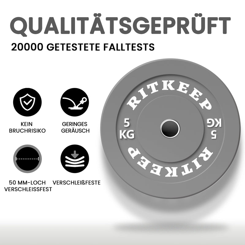 50mm Olympische Low-Bounce-Hantelscheiben mit farbigem Gummistoßfänger